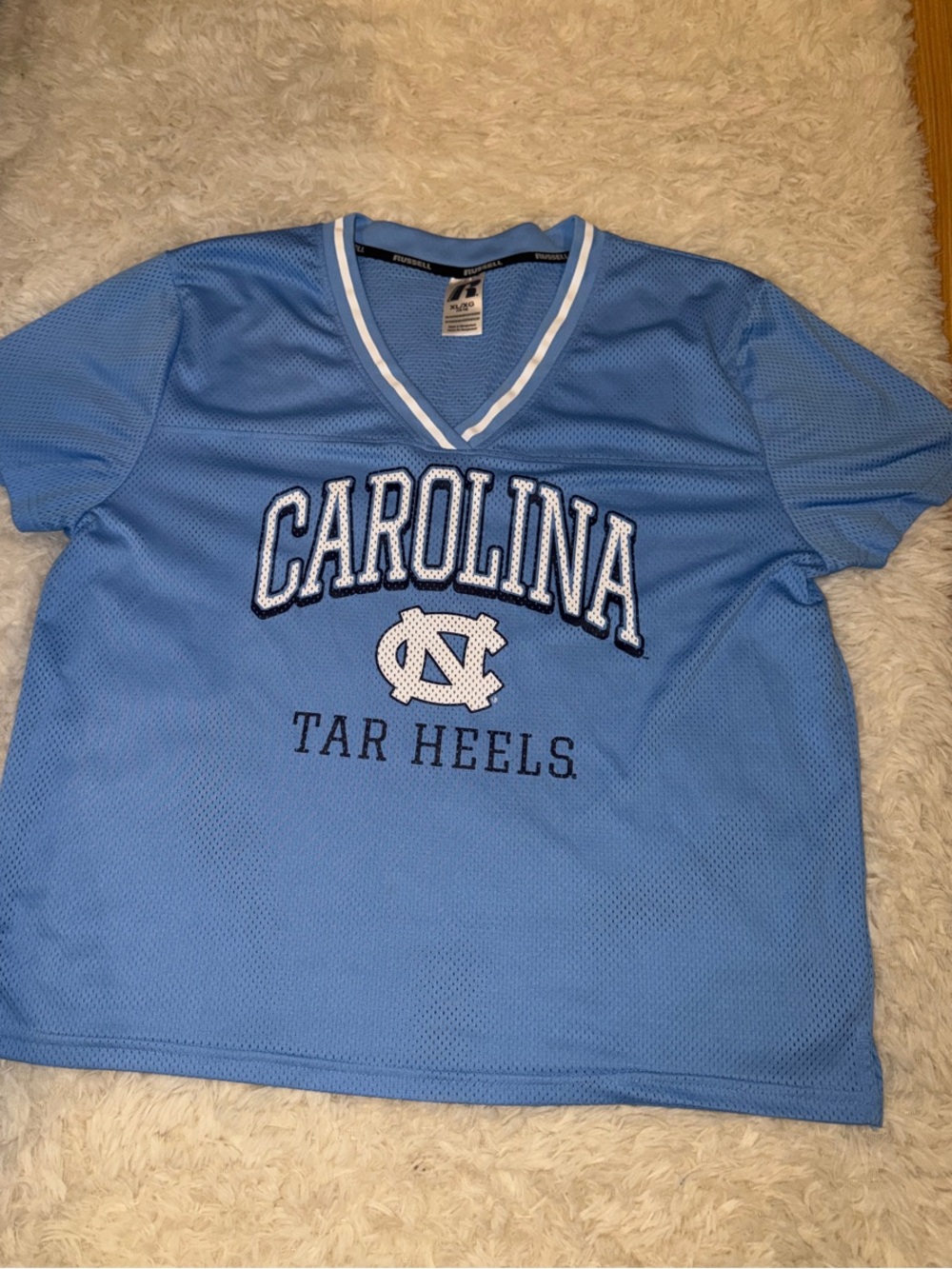 Russell Athletic Carolina Tar Heels Light Blue V-Neck Jersey